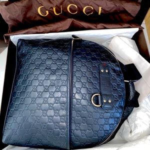 Gucci Guccissima Zip Black Leather Backpack